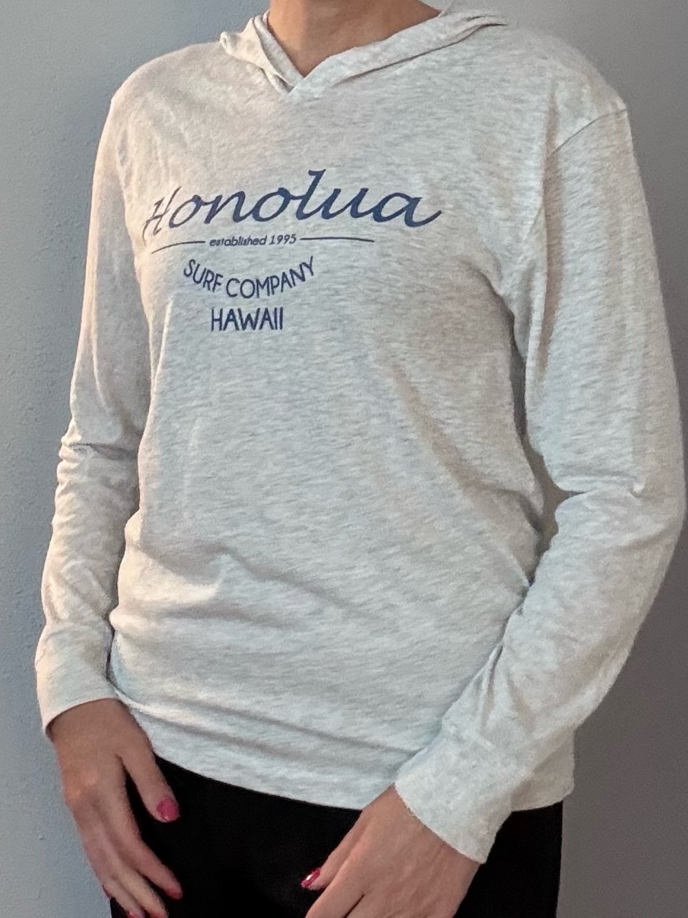 Light Gray Long-Sleeve Hooded Tee